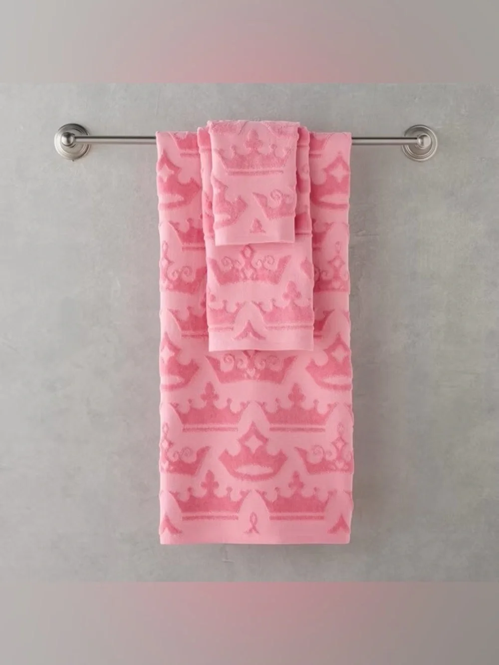 Princess Licensed 3-Piece Sculpted Debossed Bath Towel Set